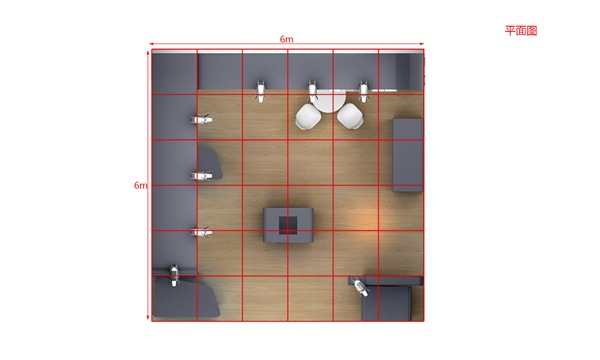 歌谷電器展臺設計搭建案例的平面圖